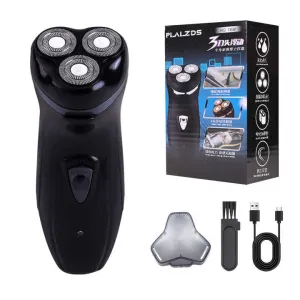 ماكينة حلاقة كهربائية محمولة ذات 3 شفرات دوارة . Portable 3-Blade Rotary Electric Shaver
