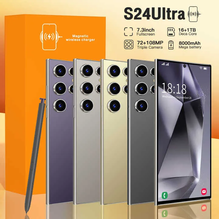 هاتف ذكي للألعاب samsung24 Ultra 16   1 Sim 5G و 3G/4G مع وحدة معالجة مركزية مزدوجة الشريحة وميزات شحن سريع ضد الصدمات 65WSamsung24 Ultra 16 1 Sim 5G & 3G/4G Gaming Smartphone with Dual SIM CPU and 65W Shockproof Fast Charging Features