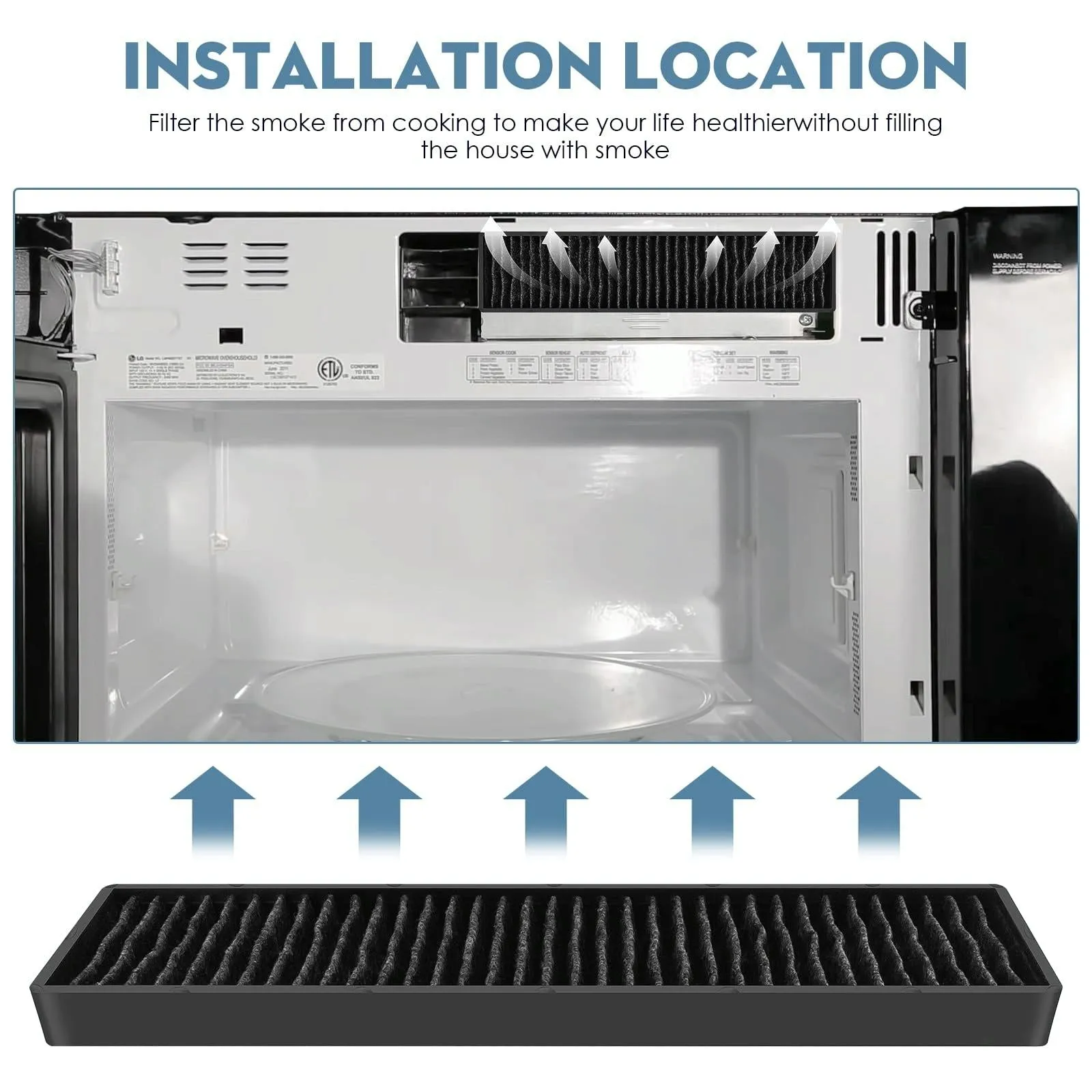 5230W1A003A Charcoal Filter For Lg Microwave Replacement