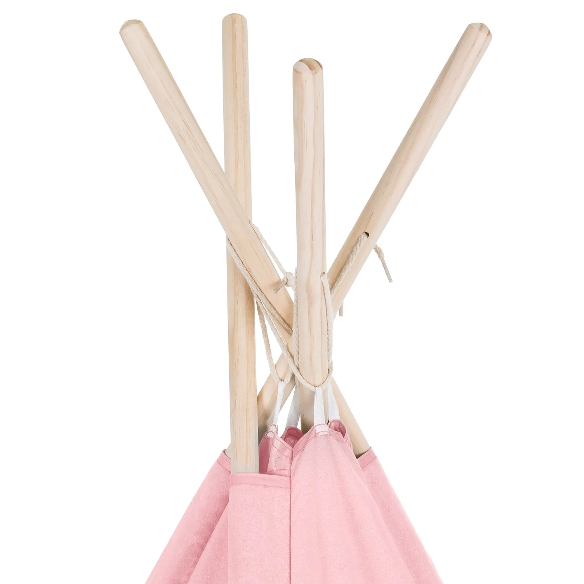6ft Kids Cotton Pretend Teepee Play Tent w/ LED Lights, Carrying Bag