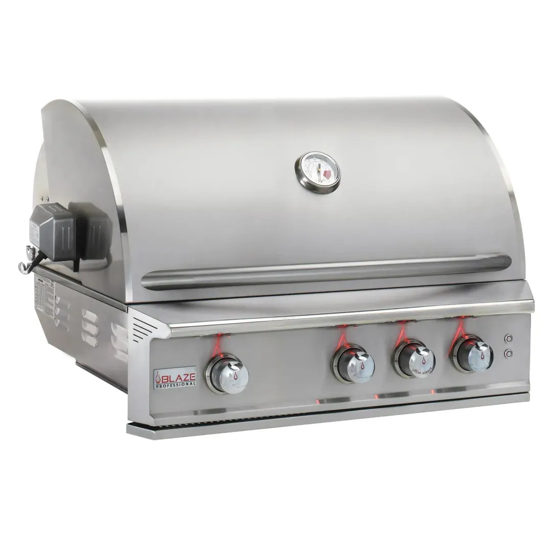 Blaze Professional LUX 34-Inch 3-Burner Built-In Liquid Propane Grill With Rear Infrared Burner (BLZ-3PRO-LP)
