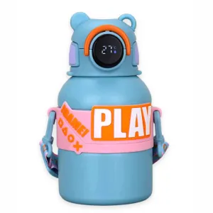 Blue Game Theme tempertaure Controlled Stainless Steel Kids Water Bottle, 550ml