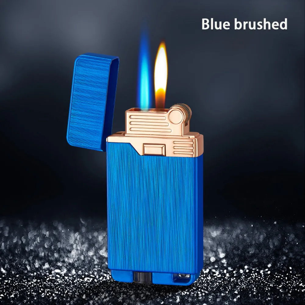 Dual Flame Refillable - Adjustable Butane Lighter - Stunning Look, Sound and Feel - Flint Wheel Lighter