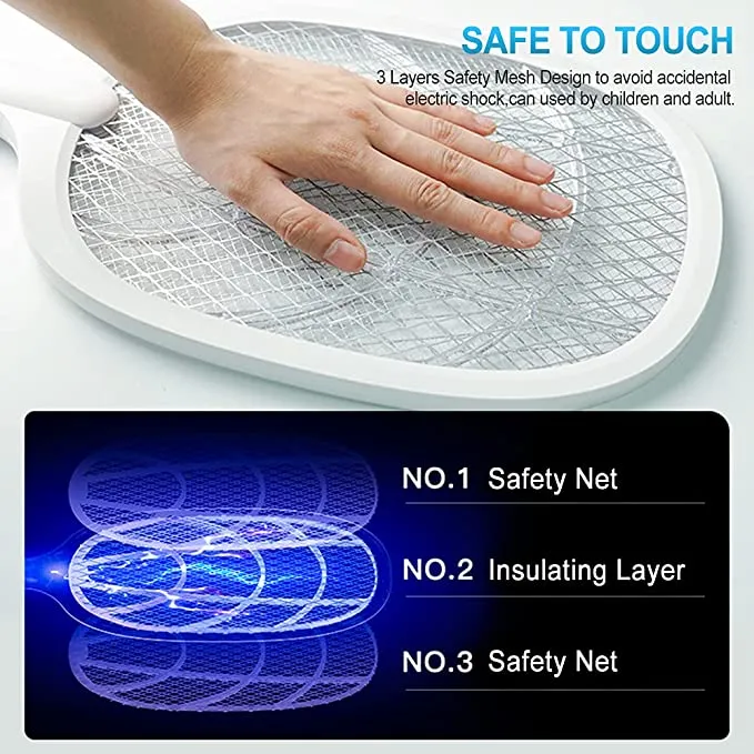 Electric Fly Swatter 3000 Volt Mosquito Killer Bee Bug Zapper Racket