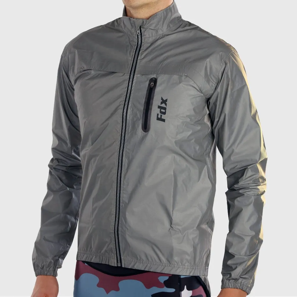 Fdx 360 Silver High Visibility Waterproof Cycling Jacket