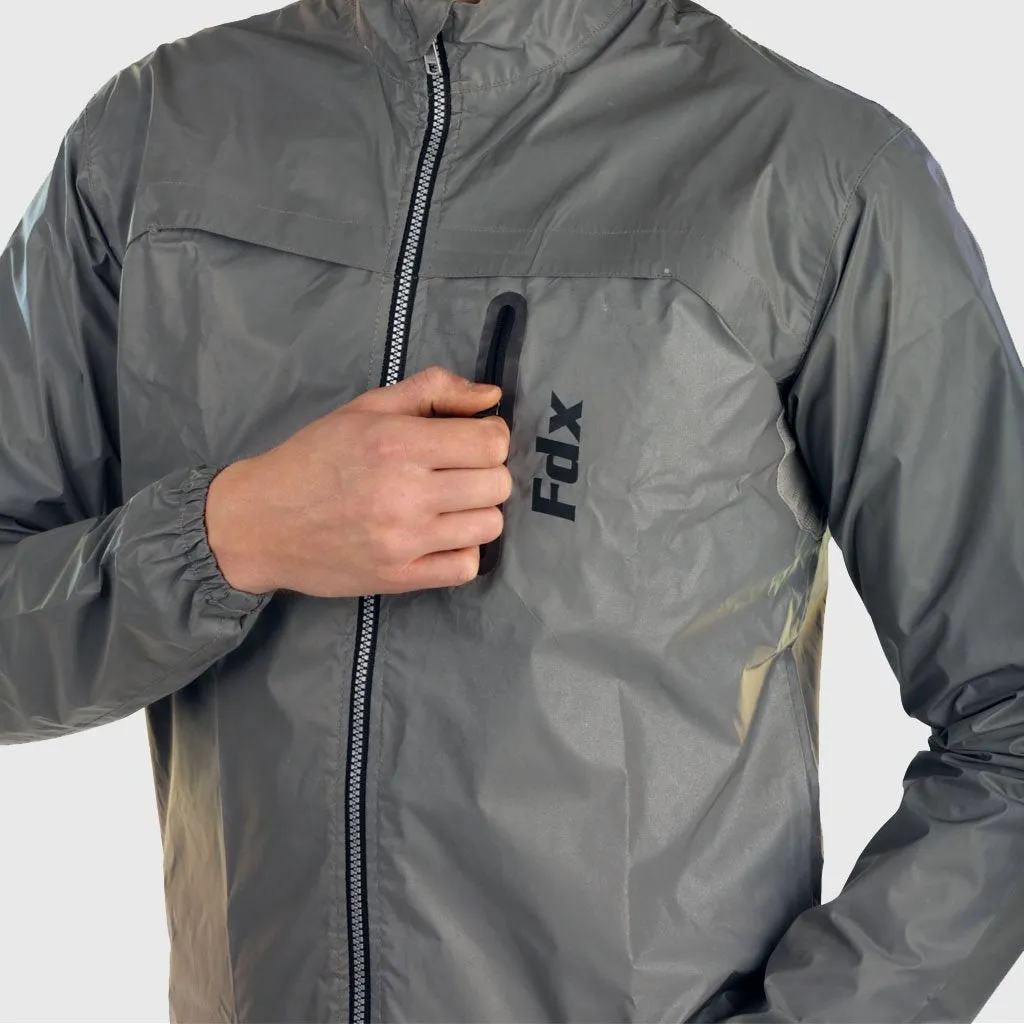 Fdx 360 Silver High Visibility Waterproof Cycling Jacket