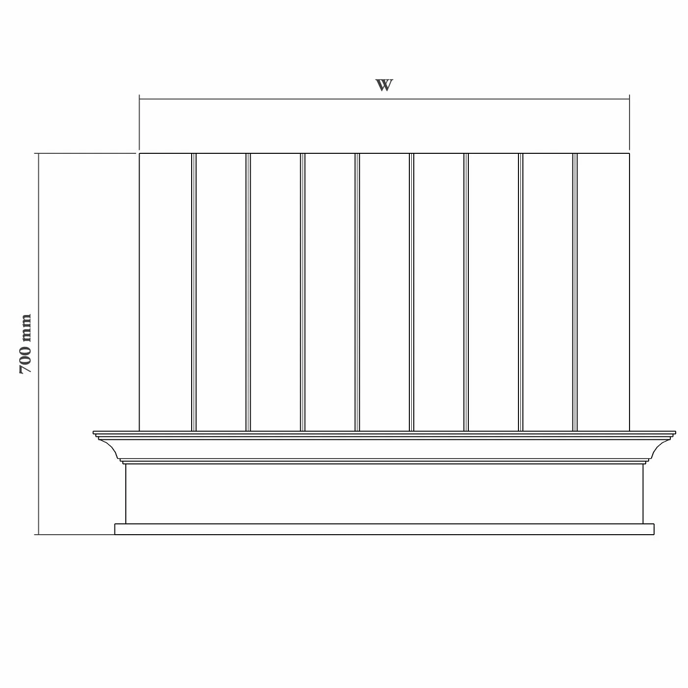 Freestanding Canopy Mantel Cabinet