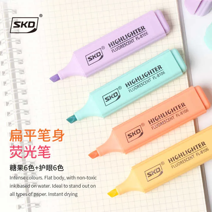 German Brand Pastel Colorful Flat Tip-مسطح ملون