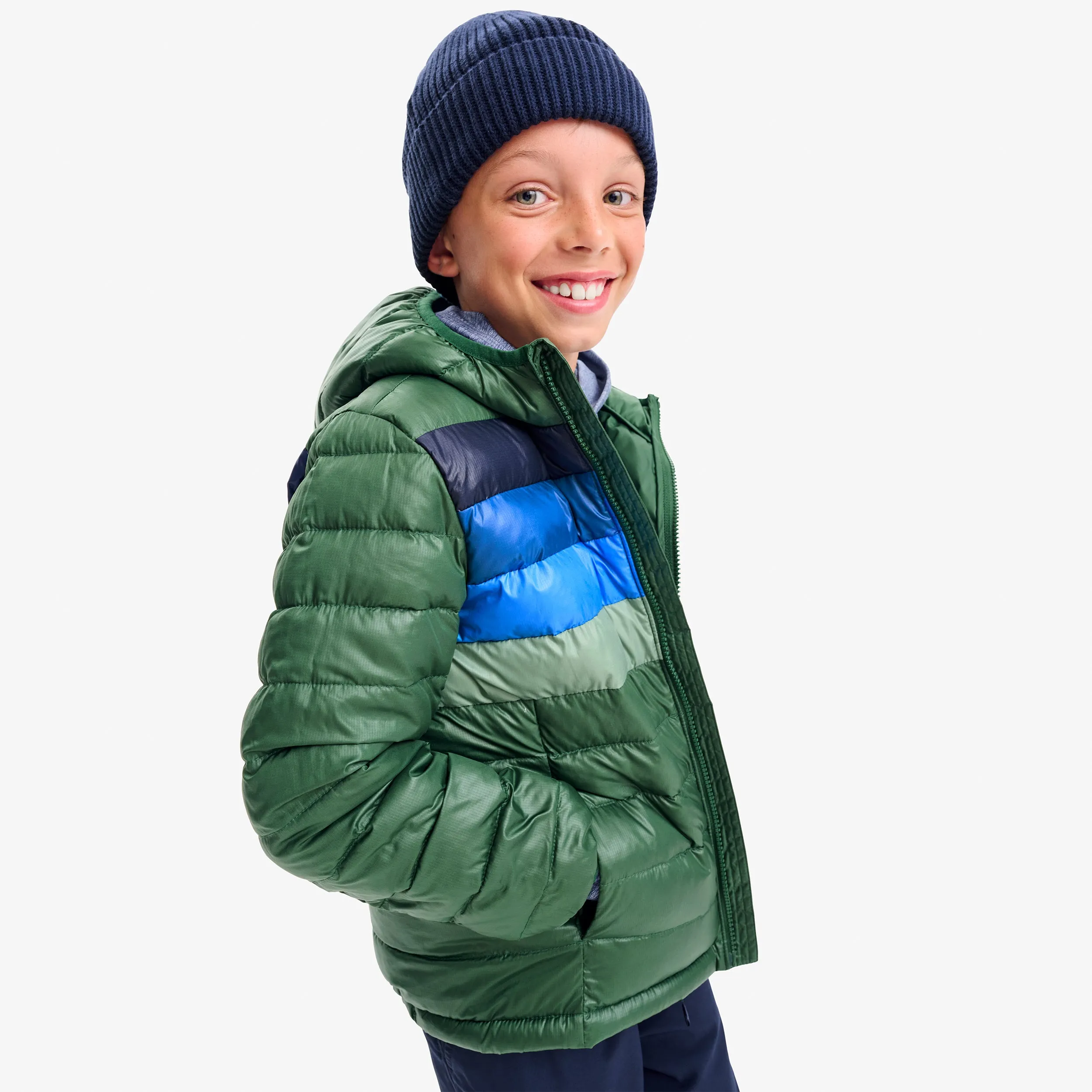 Kids puffer jacket in stripe