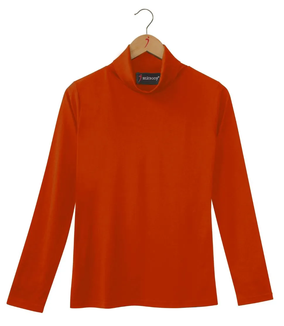 Silkspun Turtleneck - Clearance; Orange Blaze Size L & XL