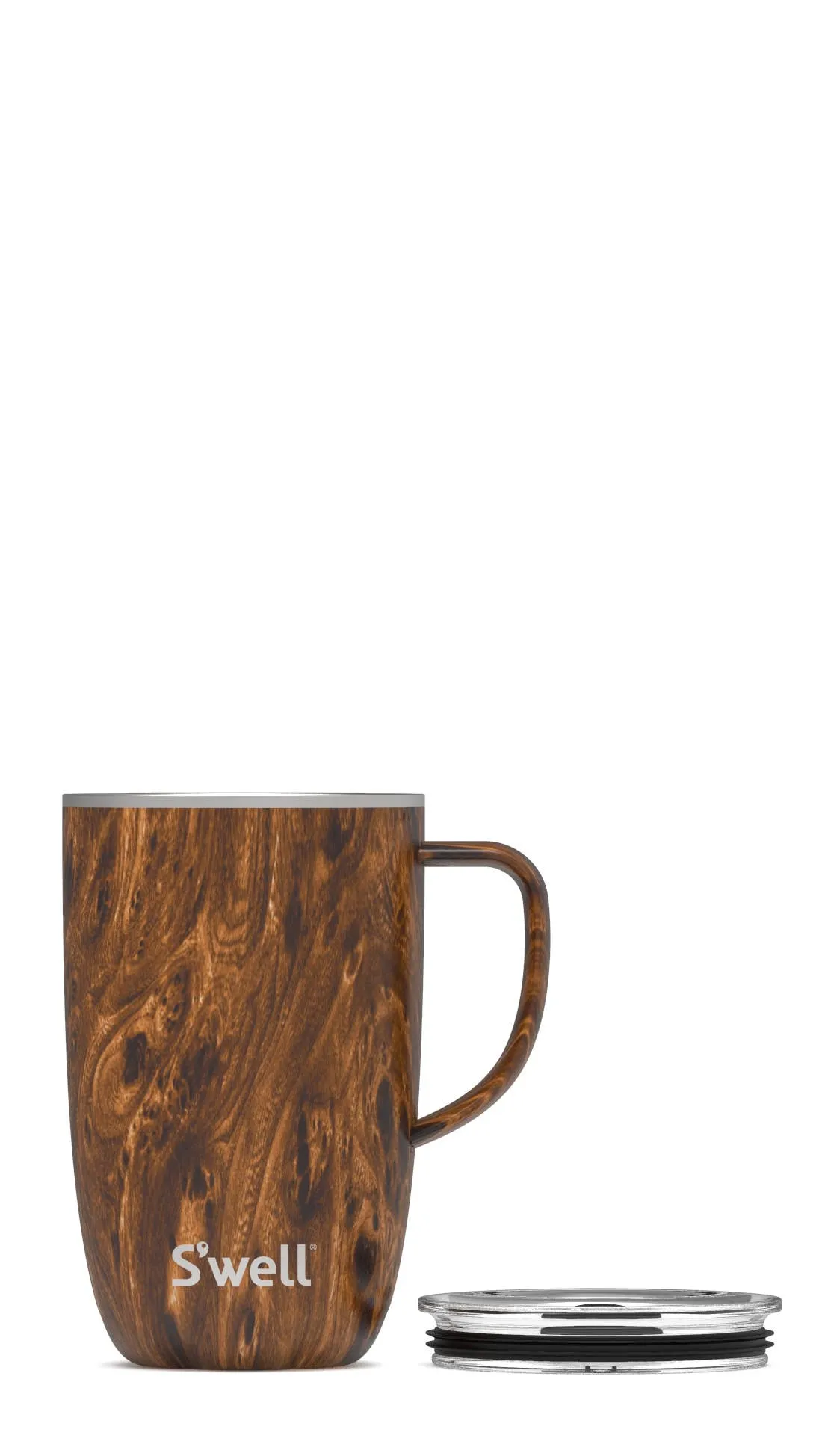 Stainless Steel Teakwood 16oz Tumbler Mug with Handle