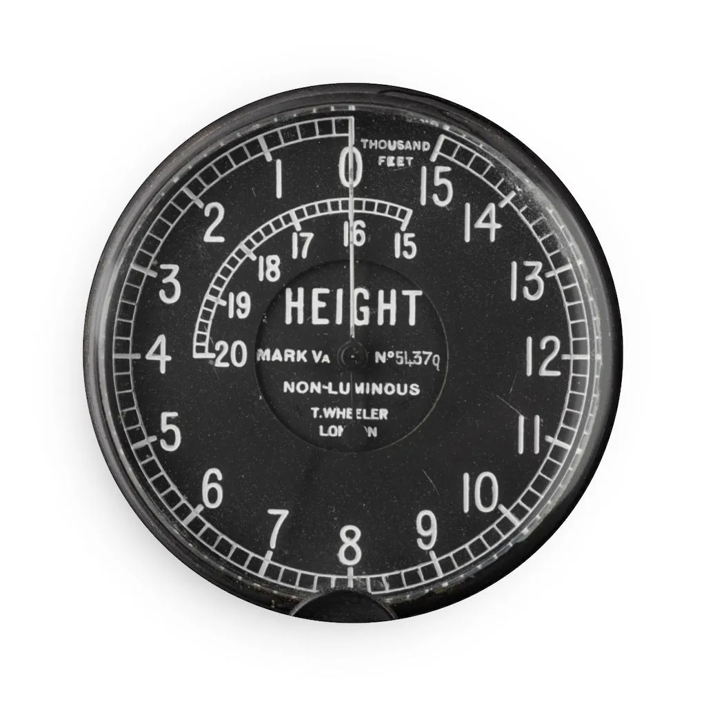WWI Altitude Indicator Button Magnet, Round (1 & 10 pcs)