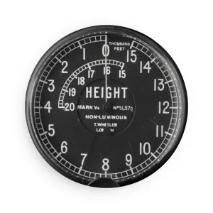 WWI Altitude Indicator Button Magnet, Round (1 & 10 pcs)